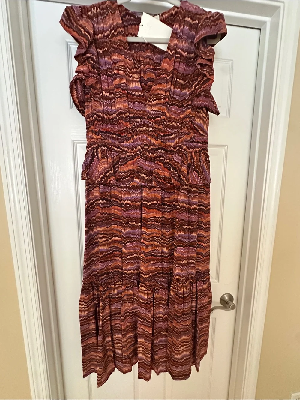 Ulla Johnson V-neck Bendetta midi dress in Purple Sapphire, Firenze-Print sz 12 - Picture 5 of 11